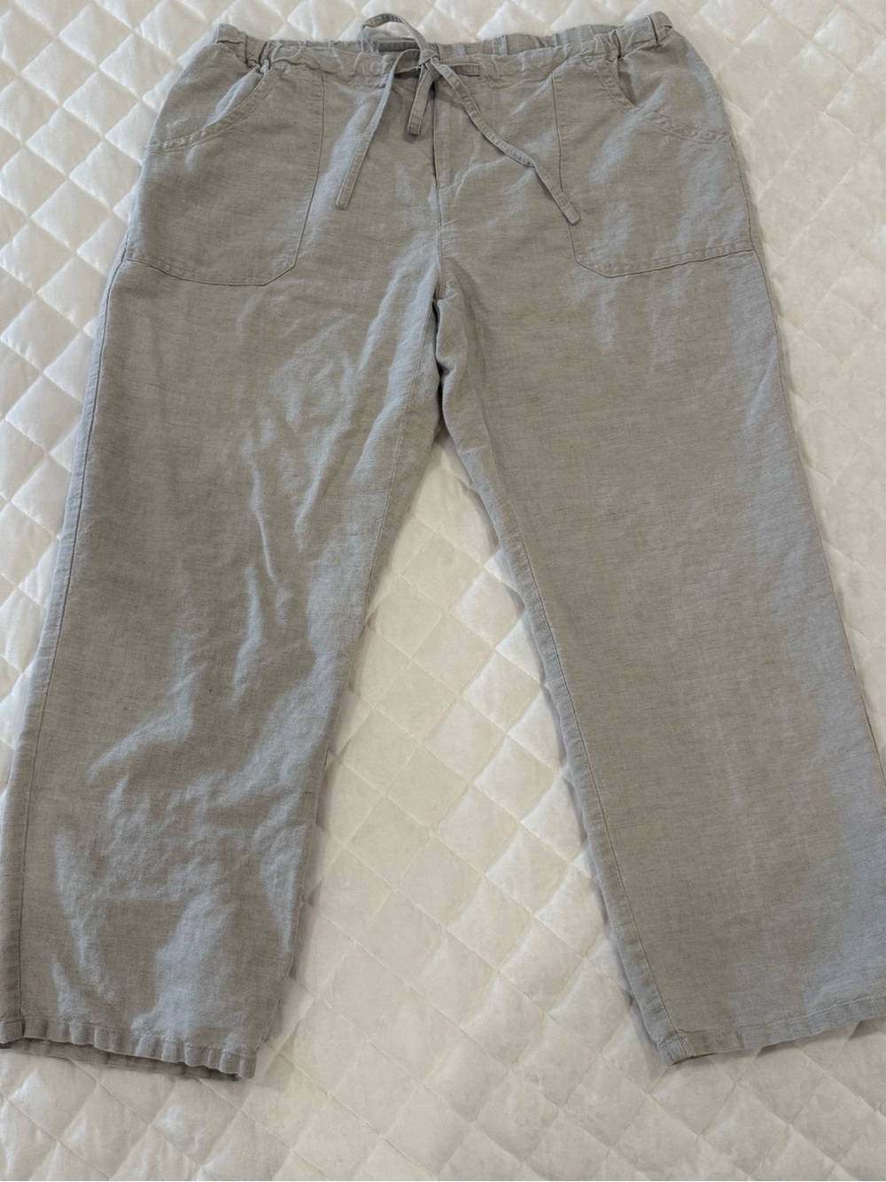 Polo Jeans Co Ralph Lauren Beige Linen Blend Drawstring Cargo Pants Medium